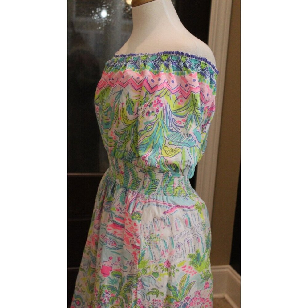Lilly Pulitzer Dress Camille Womens Size S Off Shoulder Island Hopping Dress - Picture 8 of 11